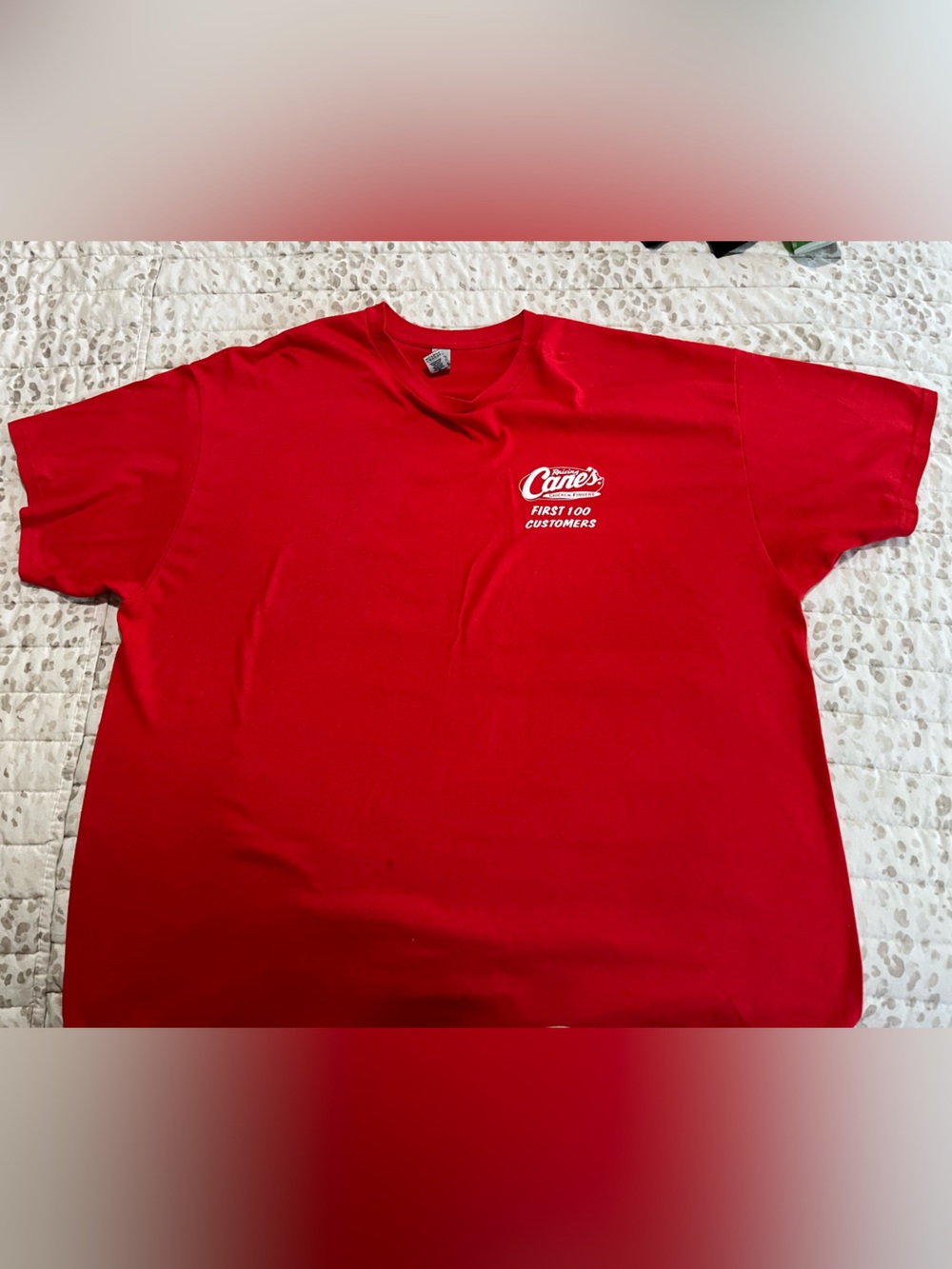 Gildan Red Short-Sleeve Crewneck T-Shirt with Small White Logo